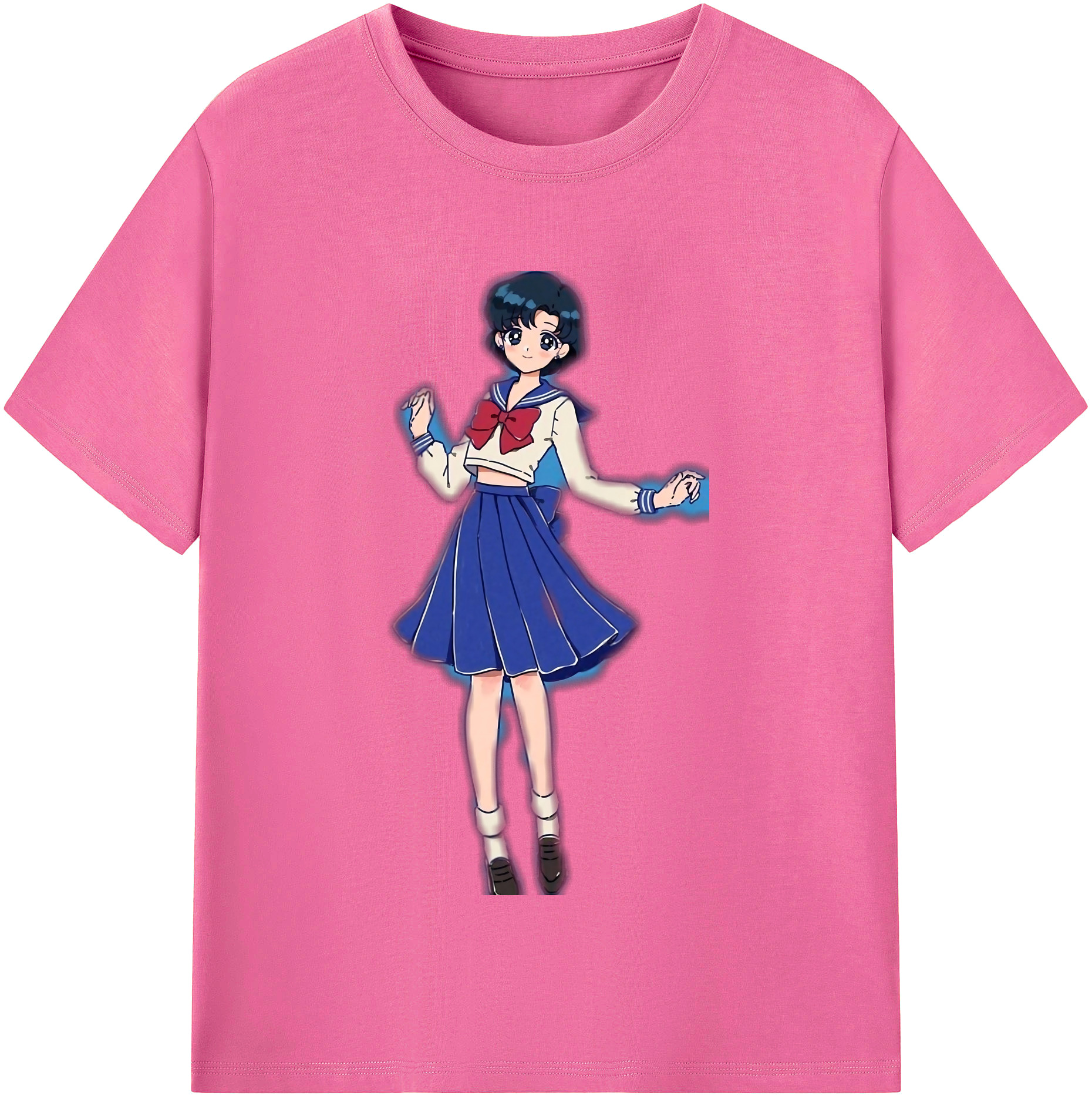 （画像用） 美少女戦士セーラームーン 水野 亜美 みずの あみ Sailor Moon Mizuno Ami レディースカジュアルプリントTシャツ（綿100％）